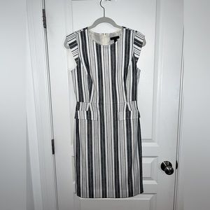 Jcrew striped white and navy dress NWT